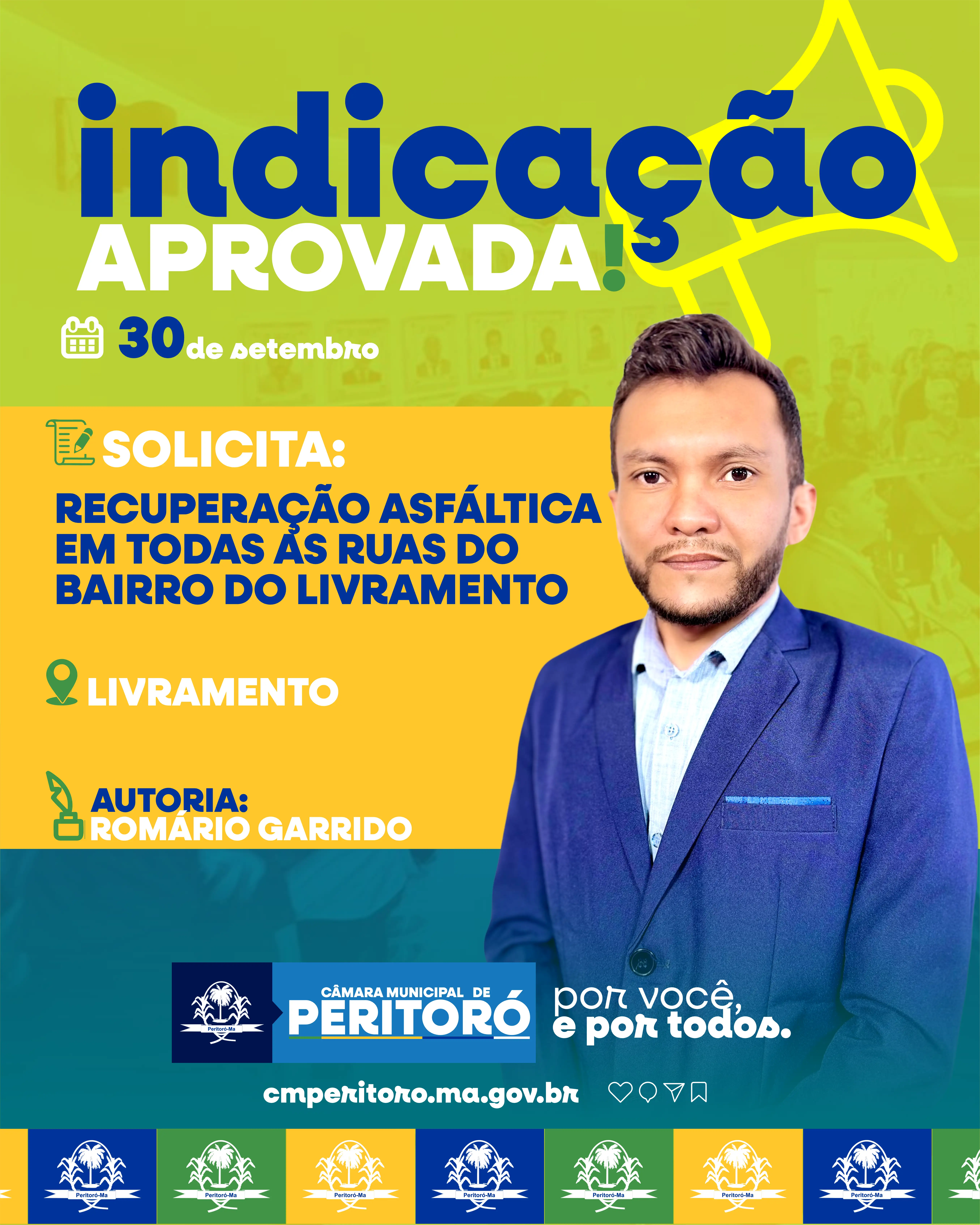 Recuperação asfáltica em todas as ruas do bairro Livramento.