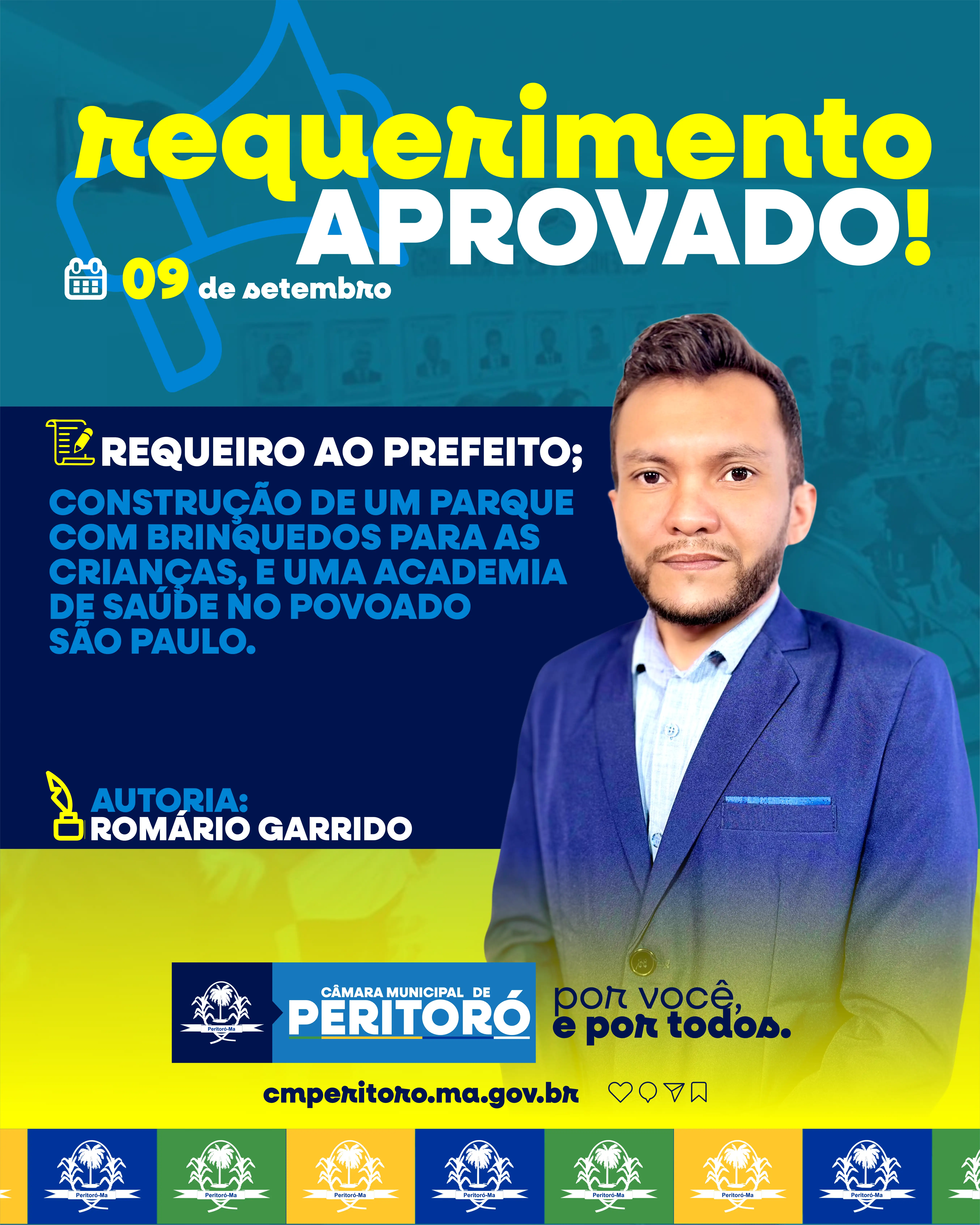 Construção de um parque com brinquedos para as crianças, e uma academia de saúde no povoado São Paulo.