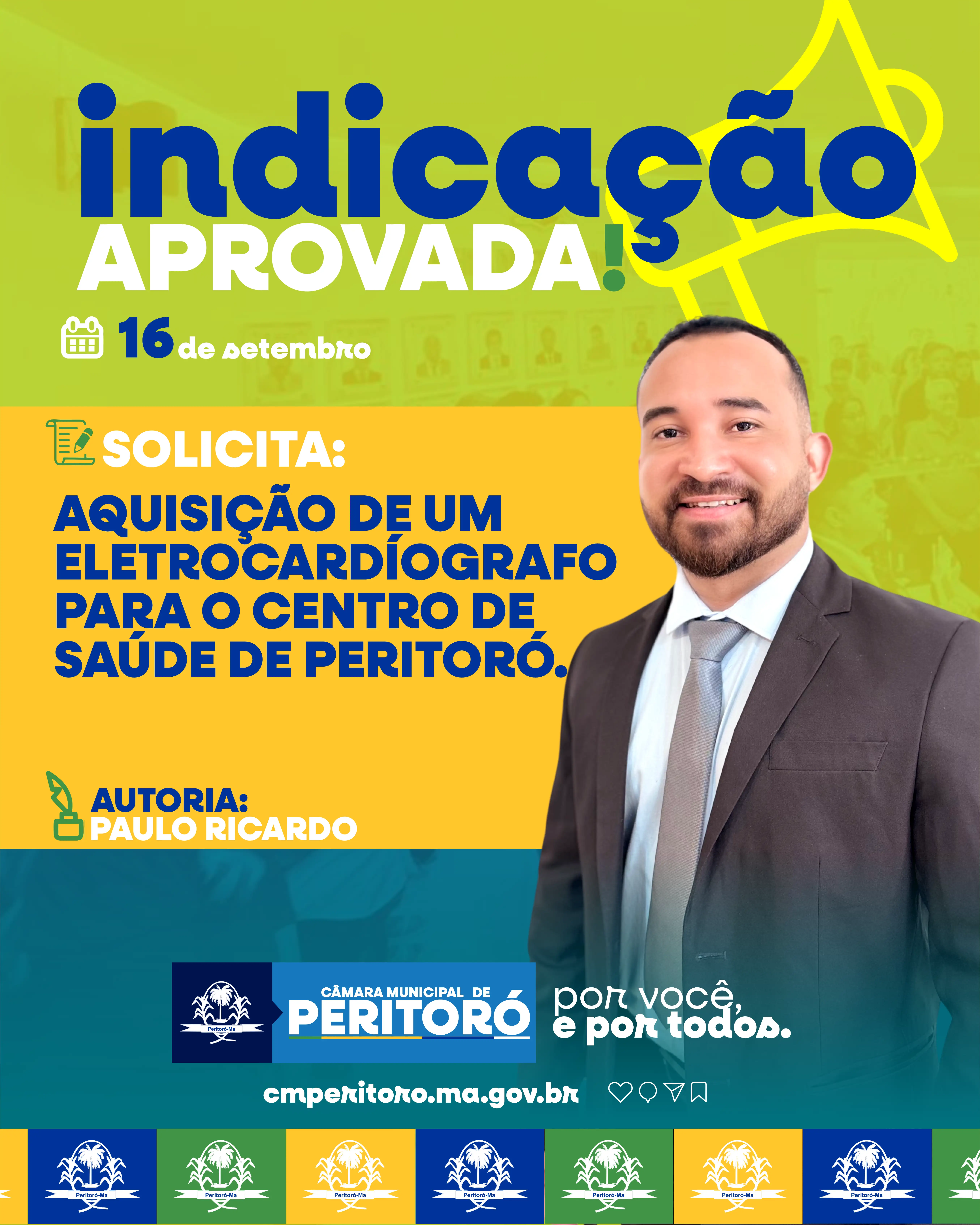 Aquisição de um eletrocardiógrafo para o Centro de Saúde de Peritoró.