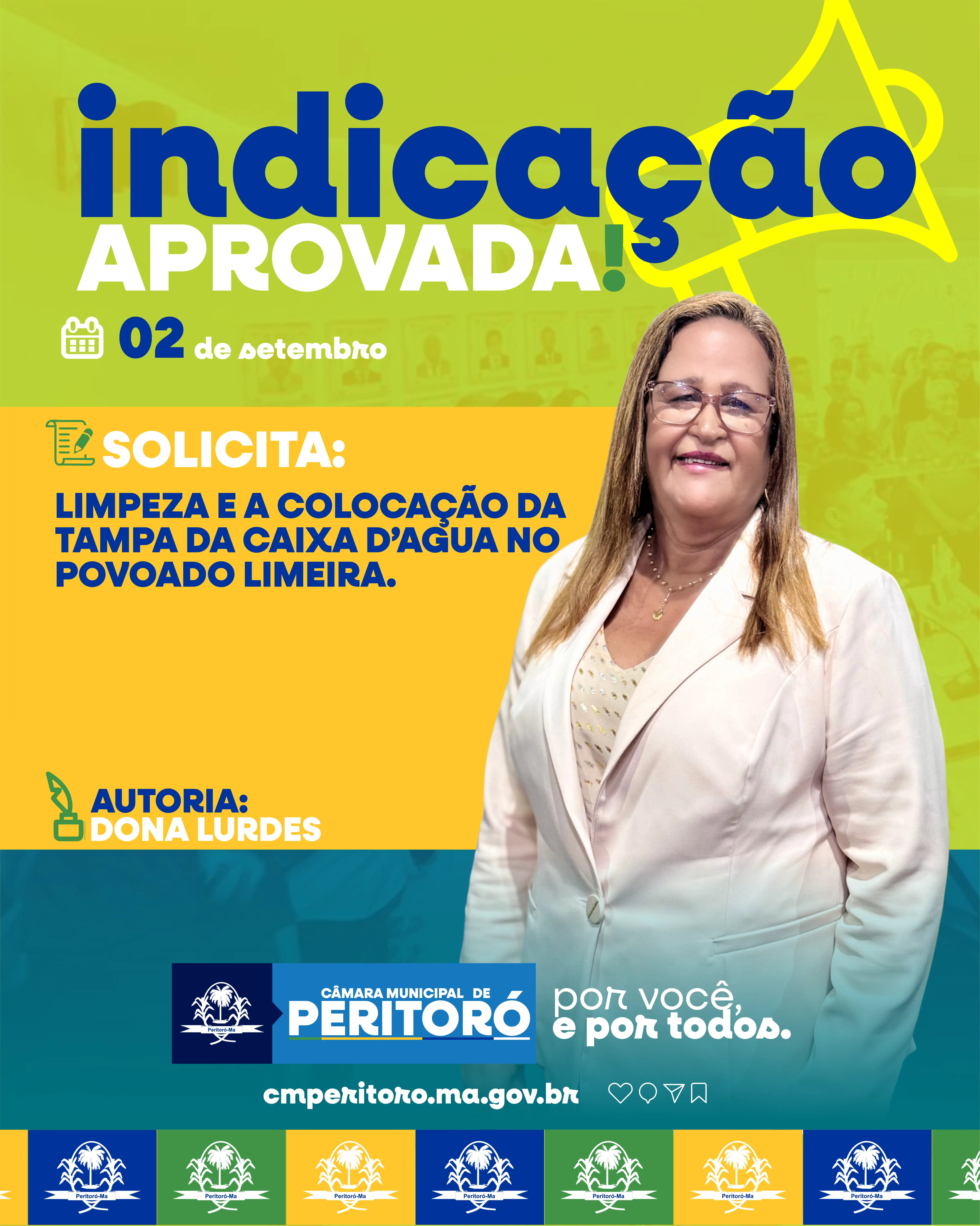 Limpeza e a colocação da tampa da caixa d’água no povoado Limeira.