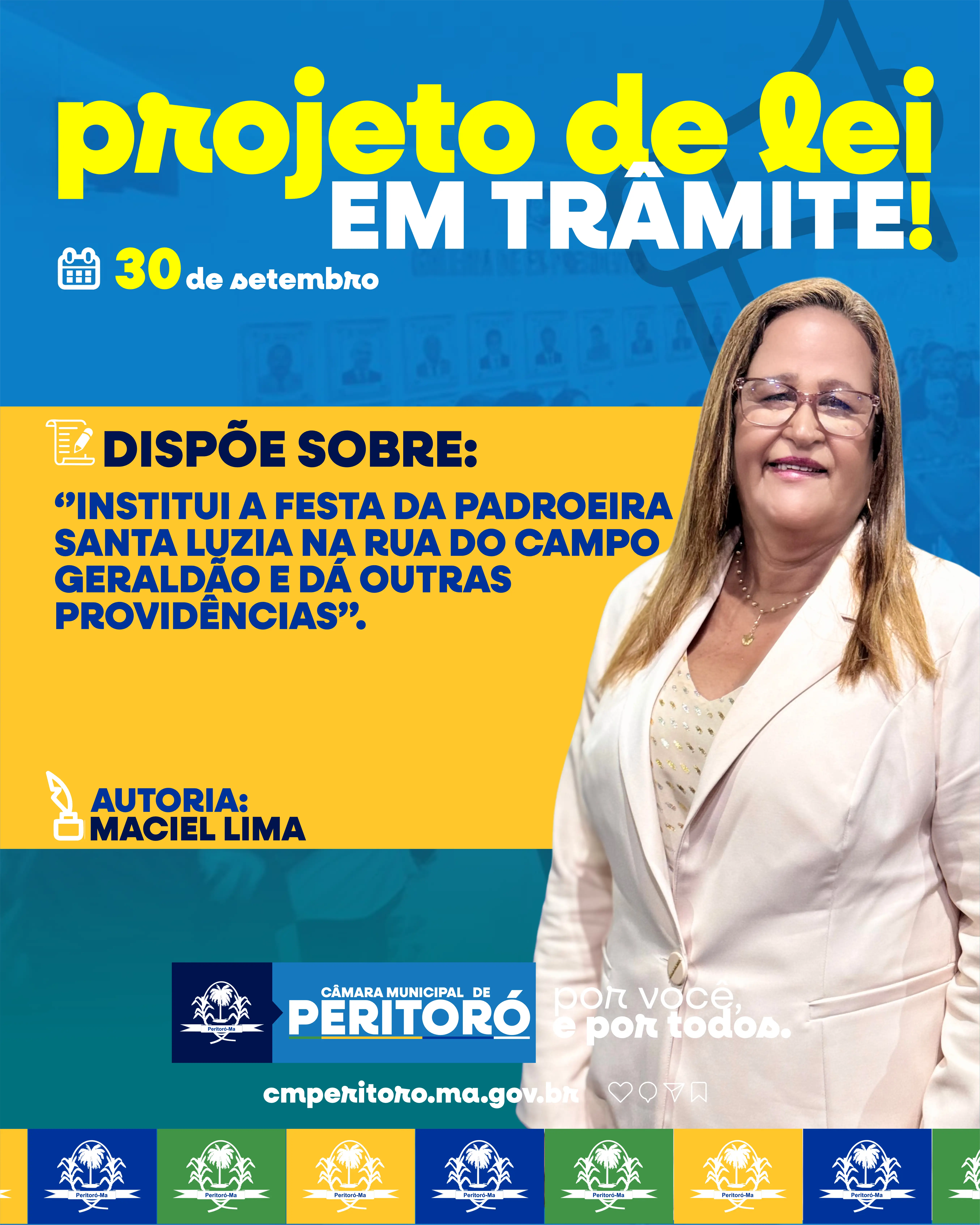 Institui a Festa da Padroeira Santa Luzia na Rua do Campo Geraldão e dá outras providências