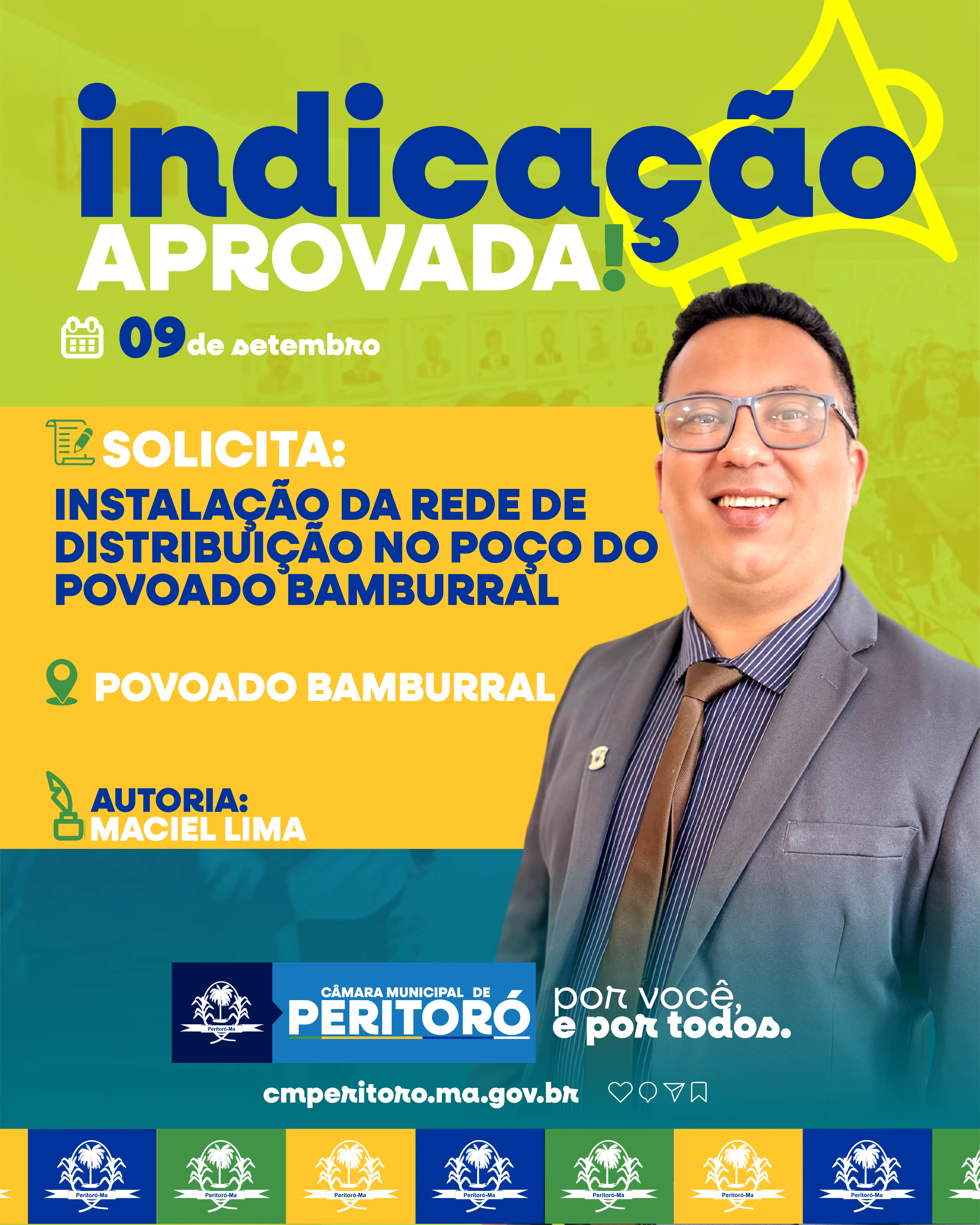 Instalação da rede de distribuição no poço do povoado Bamburral.