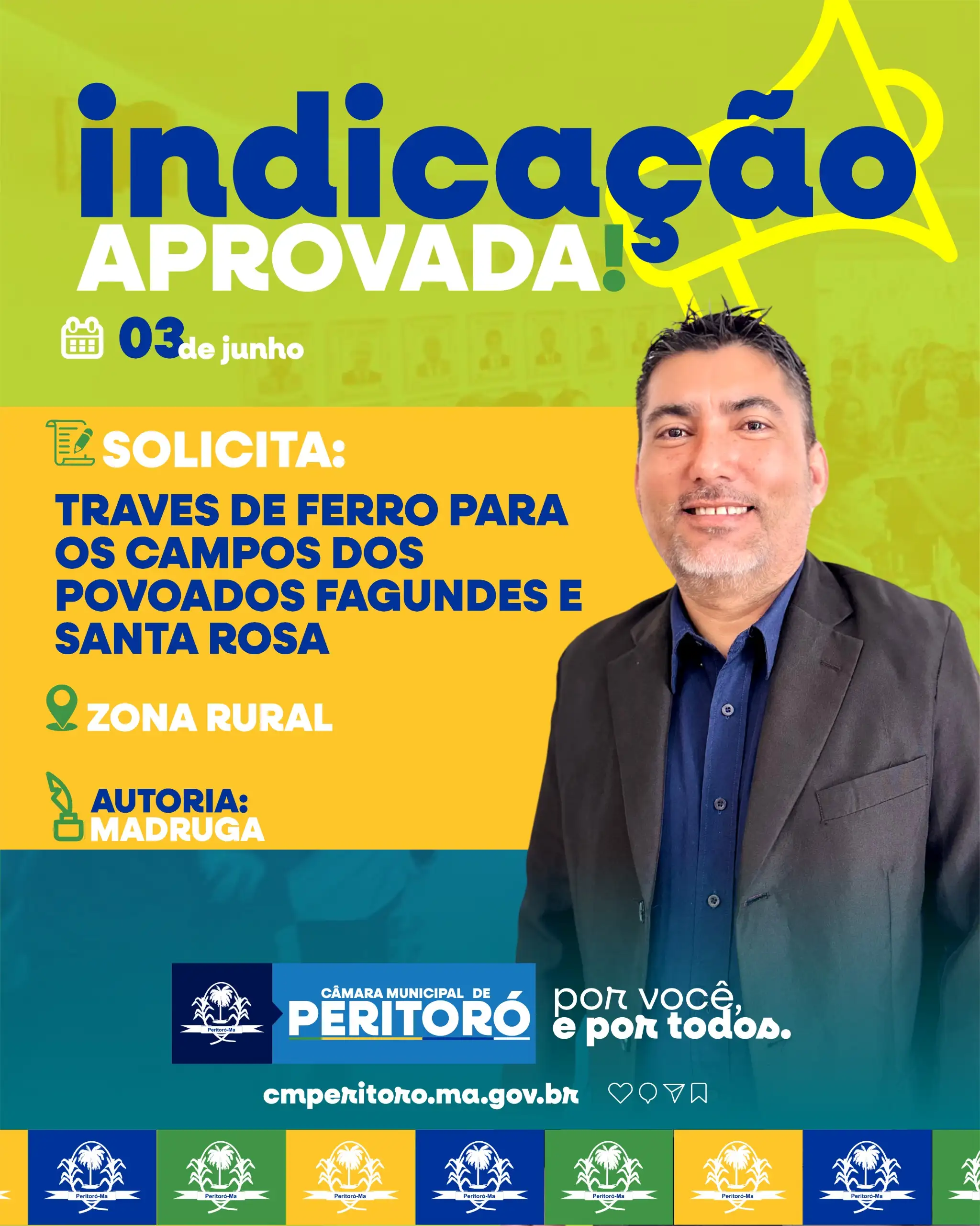TRAVES DE FERRO PARA OS CAMPOS DOS POVOADOS FAGUNDES E SANTA ROSA
