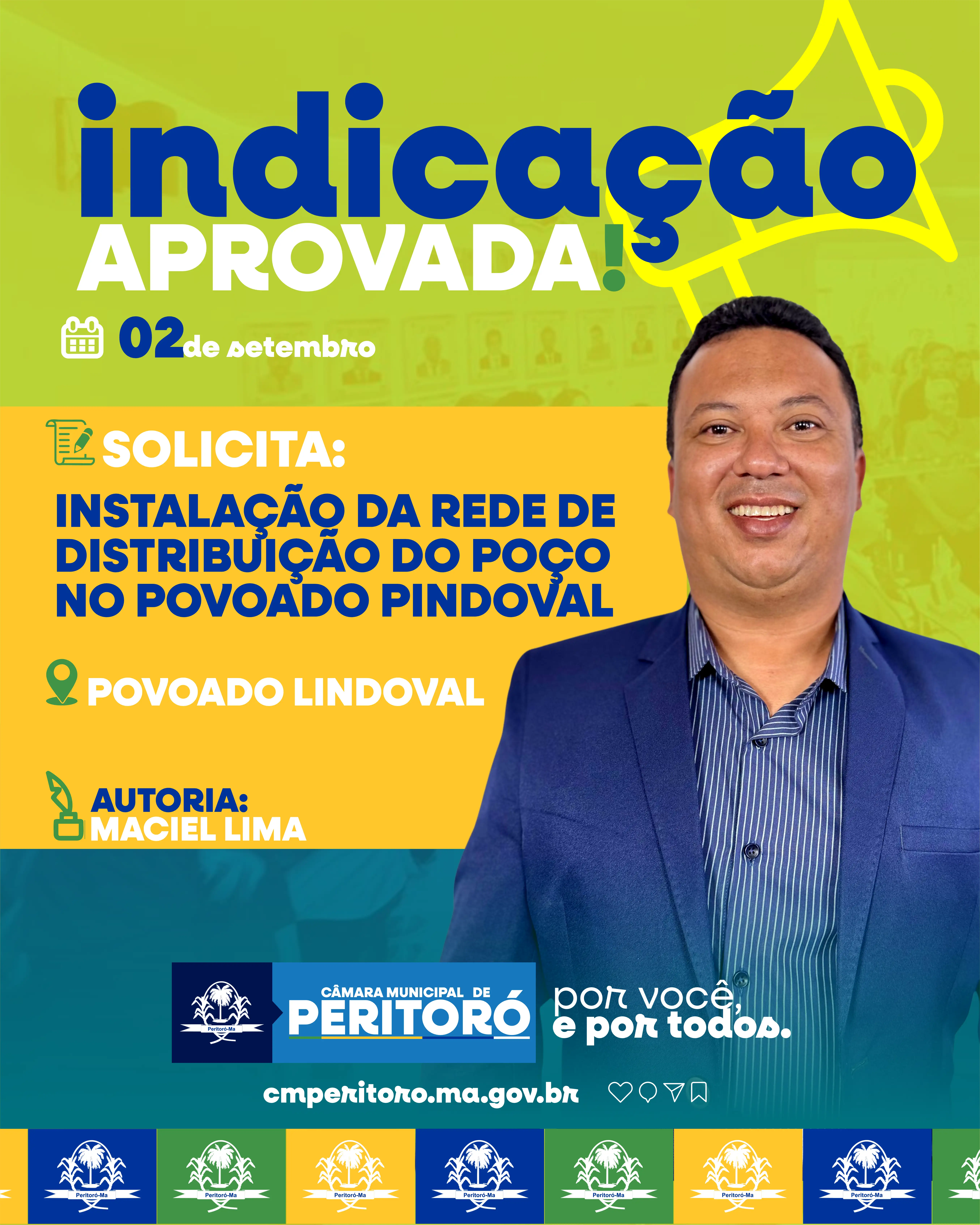 Instalação da rede de distribuição do poço no povoado Pindoval.