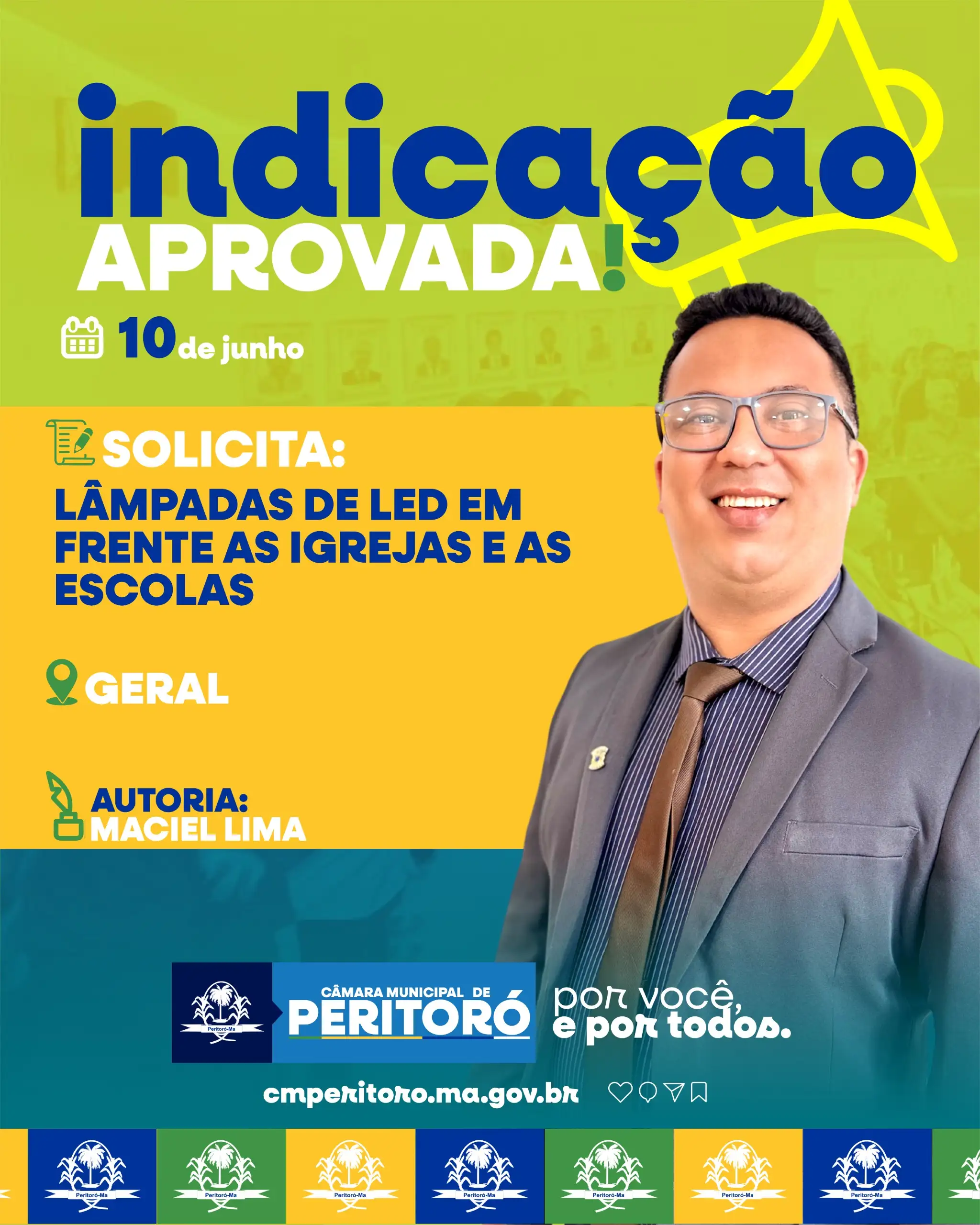 INSTALAÇÃO DE LÂMPADAS DE LED EM FRENTE A IGREJAS E ESCOLAS